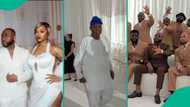 ”Drop that thing”: Moment Davido warned smoking friends after spotting his dad during wedding trends
