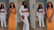 "She has a baby bump": Beautiful lady teaches her pregnant mum how to dance, video goes viral on TikTok