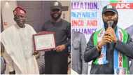 "Son of the Year": Nigerians react as Tinubu's son, Seyi shares photo of himself and his father