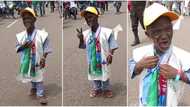 Diminutive man who is very short arrives Bola Tinibu's Lagos rally in grand style, video goes viral