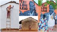 Talented young man paints TB Joshua on a wall, honours the late prophet with his gift, photos go viral