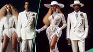 Fashion illustrator Mimi Okeren dresses Jay Z and Beyonce in classy white outfits: "Really cute"