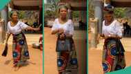 Lady going for women's meeting wears white lace her mother-in-law made 37 years ago in 1988
