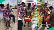 Kind Nigerian man gives hawker bags of rice, takes her on free shopping spree