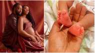 His name is Akorede: Excitement rocks social media as Bambam and Teddy A welcome first son together