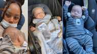 Excited lady flaunts cute boy she adopted at the hospital after baby's mum left, video melts hearts