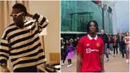 “Watching in person hits different”: Joeboy says as he comes out with his full chest, a Manchester United fan