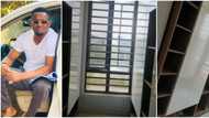 Me wey my clothes no pass 10: Actor Zubby Michael shows off huge closet in his Lagos home
