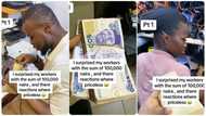 Nigerian employer gives out N100k to staff to help them with high cost of living, they react emotionally in video