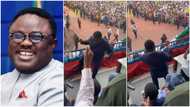 Cross River governor joins Tik Tok dance challenge, shows moves on stage with 1 leg up, many scream in video