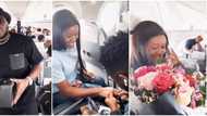 Adorable video of comedian I Go Save assisting a male fan in proposing to his girlfriend on flight