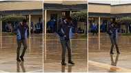 Smooth but risky: Young student performs sliding dance moves on wet floor, his mates gather to watch in video