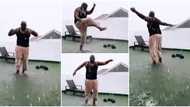 “Don Jazzy Jackson”: Music mogul dances happily inside heavy rain in viral video, fans share funny comments