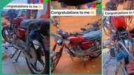 "I bought it N540K": Nigerian man rejoices as he unveils new motorcycle in viral video