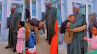 "He is an Omoluabi": Video shows King of Kuka's young son greeting him in Yoruba way abroad, trends