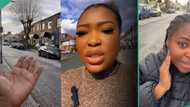 "Them don carry village girl go abroad": Lady excited as she finally sees snow in UK, licks it