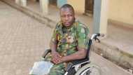 Wounded soldier using wheelchair begs Nigerians for help after suffering spinal cord injury