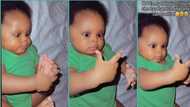 Funny moment baby discovered that she has hands and legs, video goes viral on TikTok