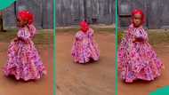 Little girl gets attention with her steps as she rocks long dress to church