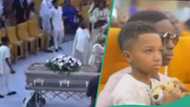 Wizkid's Zion runs to be with Bolu at grandma's burial, video trends: "Brotherly love"