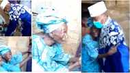 Heartwarming moment Oluwo of Iwo visits poor old women in their house captured on camera, video warms hearts