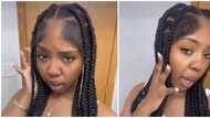 Lady flaunts her bold baby hair, leaves internet users amused: "Those hairs are elders"