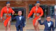 Love your children: Tonto Dikeh advises single mothers as she steps out with son King Andre in adorable video