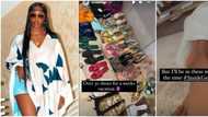 Tiwa Savage shocks Nigerians as she shows off over 30 shoes for one-week vacation in Ghana