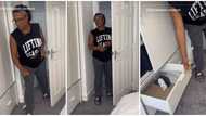 "I do bad thing marry you?" Nigerian man cries out after seeing wife in his clothes, video stirs reactions