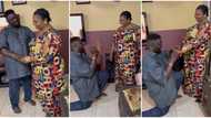 "So lovely": Nigerian man proposes to his wife after having 5 kids with her, video of her reaction goes viral