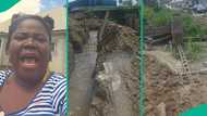 Woman returns to her land, cries out as she sees another person has built foundation on it