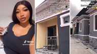 "Started this project in March": Nigerian lady builds mansion in less than 6 months, video stuns many