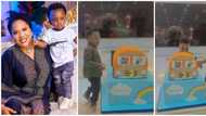 Huge birthday cake, cupcakes spotted as Toyin Abraham throws small birthday party for son in their living room