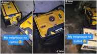 "My neighbour na ritualist": Nigerian man shares video of co-tenant's generator that always has fuel inside