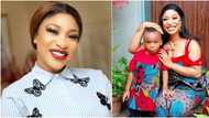 Actress Tonto Dikeh's son Andre questions her outfit, says she bared too much (video)