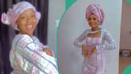 Lady transforms grandma's 80's aso-oke outfit to glamorous dress for 25th birthday: "She's talented"