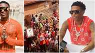 Wizkid @33: Children warm hearts as they gather on the streets of Kaduna to celebrate singer with huge cake