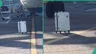 Lady who boarded flight sees her bag left behind After the airplane was ready to take off at airport