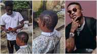 Popular Nigerian barber designs Wizkid on man's head, gets people talking (see photos)