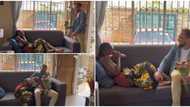 "The cry was too much": Shocked lady burst into tears as her man surprisingly returns from America in video