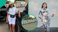 NYSC: Outrage trail clip of BBNaija Chomzy in a car while other corps members were on parade ground