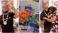"American store in Banana Island": Davido brags in video as Eniola Badmus supplies his home with abroad needs