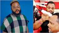 BBNaija: Nigerians easily recognise Whitemoney as throwback photo shows him cutting actor Fred Amata's hair