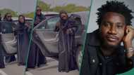 'Baddie Hajia": Nasboi, others react to video of Muslim ladies jumping on 'car opening challenge'