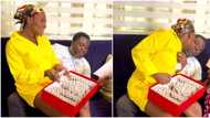 Mercy Johnson excitedly counts money husband gifted her for Valentine, tells fans to expect twins soon