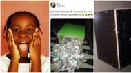 Na which work she dey do? Reactions as lady shows off the N5.3m 'she saved' in her piggy bank in 10 months