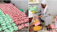 Young Nigerian lady takes many by surprise as she cooks and distributes food to 325 persons, many react