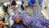 83-year-old Obasanjo prostrates for 59-year-old monarch - Melaye shares photo, Nigerians react