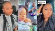 "Chioma is coming": Pretty Nigerian lady meets Davido, makes video in front of singer, touches her hair