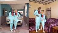 'Oyinbo' woman shows off her husband on their 26th year wedding anniversary, many Nigerians react